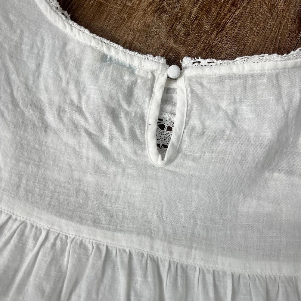 Sundance Aria Blouse Embroidered White Oversized Thick Lace Boho Top - Picture 4 of 5